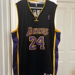 Kobe Bryant Authentic Stitched Adidas Lakers Jersey #24 Black Men's Size 56